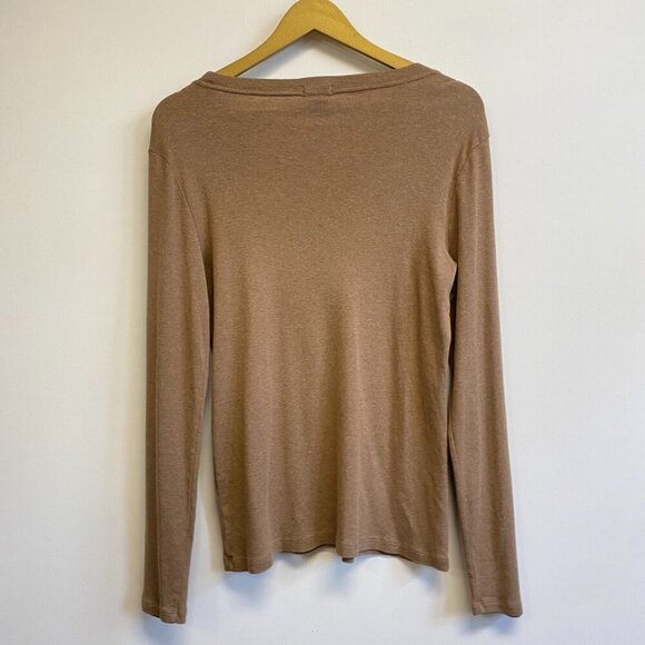 J. Crew 100% Cotton Brown Long Sleeve Top - Picture 7 of 9